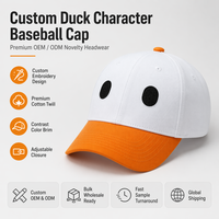 Gorra de Béisbol Personalizada con Bordado de Pato, Estilo Urbano de Lujo, Unisex, de Sarga de Algodón con Visera en Contraste