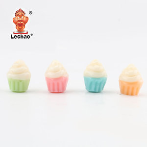 Lechao Factory 3D Gummy 4d Cupcakes Sabores de frutas <span class=keywords><strong>Halal</strong></span> Snack Bulk 1kg Bolsa Gummy Cartoon Sweet Candy - Product Image 2