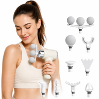 Pistolet de massage portatif rechargeable pour tissus profonds, 9 têtes interchangeables, sans fil, contrôle de la vitesse pour la relaxation musculaire
