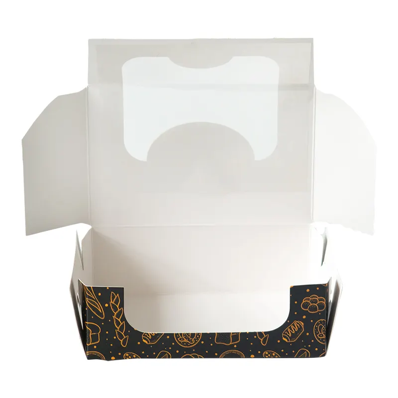 カスタムデザイン食品オーツパンローフクラフト紙箱窓付き全粒小麦パン紙包装ニンニクパントーストテイクアウトボックス