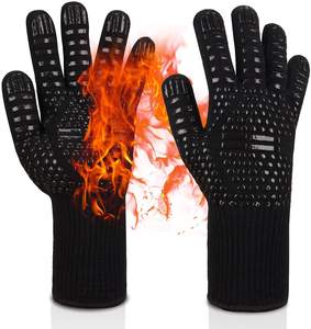 Wholesale BBQ Heat Resistant Kitchen Silicone Oven Mittens Non-Slip Pot <b>Grilling</b> <b>for</b> Smoker <b>Barbeque</b> Cooking Baking - Product Image 1