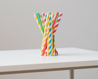 Paille de papier jetable de couleur personnalisée de luxe blanc du fabricant chinois en stock