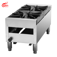 Cuisinière à gaz professionnelle à 2 brûleurs, cuisinière de comptoir en acier inoxydable GHP-2