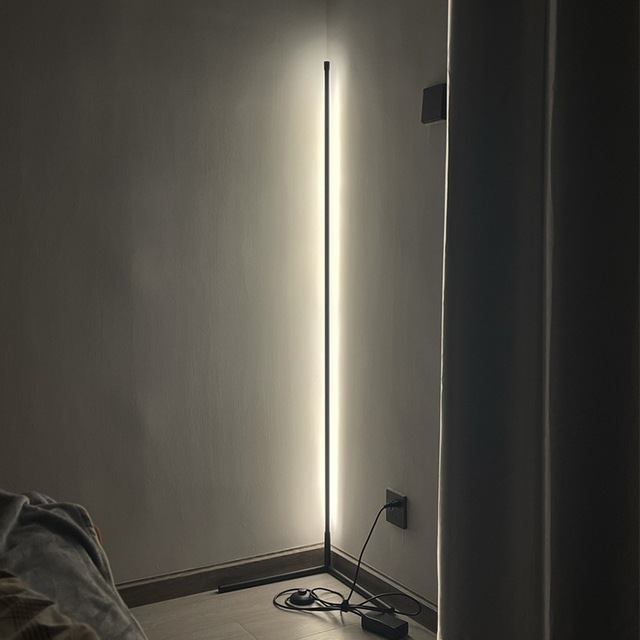 Minimalist LED Floor Lamp Nordic Modern PVC Iron Adjustable Height Trumpet Shade Sofa Bedroom Bedside Living Room Lamp
