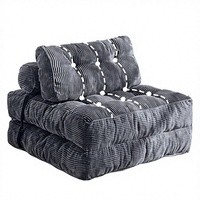 Canapé modulaire sectionnel en tissu et mousse en forme de L, moderne, pliable, portable, pour salon, convertible, emballé sous vide