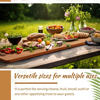Planche à découper en bois écologique artisanale, légère, pliable, 33 pouces, grande planche à charcuterie en bois d'acacia