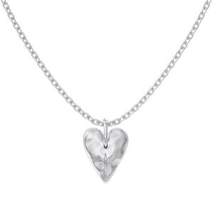 Dylam, fournisseur professionnel de bijoux, chaîne en argent S925, zircone cubique 5A, surface givrée, pendentif en forme de cœur, colliers - Product Image 1