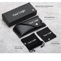 Boîte à lunettes noire Estuche De Gafas Accessoires pour lunettes de soleil avec logo personnalisé Pochette pour lunettes de soleil de poche Étui à lunettes