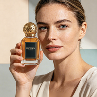 Flacon de parfum octogonal personnalisé de 50 ml, flacon de parfum vide en verre avec bouchon rond doré gravé pour l'emballage de parfum