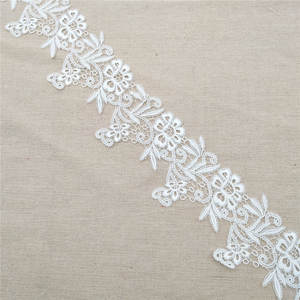 Dentelle chimique guipure brodée de luxe de haute qualité, volants fantaisie, largeur 7 cm, motif floral textile pour vêtements et décoration intérieure - Product Image 4