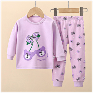 Set di biancheria intima per bambini con motivo Cartoon 100% cotone traspirante in autunno <span class=keywords><strong>pigiama</strong></span> per ragazzi e ragazze termico - Product Image 4