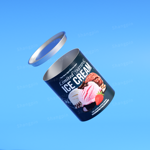 Экологически чистый пустой круглый картонный контейнер для порошка для мороженого, пищевой бумажный тюбик, упаковка для чая с металлической крышкой - Product Image 3