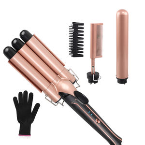 Bigoudi professionnel 5 en 1 en céramique vague 3 baril Fer a Friser Boucler 2 1 fer <span class=keywords><strong>à</strong></span> lisser les <span class=keywords><strong>cheveux</strong></span> fer <span class=keywords><strong>à</strong></span> friser conception rotative - Product Image 3