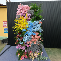 Mur de fleurs artificielles en soie, design moderne et coloré personnalisé pour la rentrée scolaire, Halloween, Nouvel An