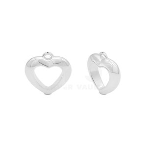 Colgante de Plata 925 con Diseño de Corazón Abierto Tridimensional, Estilo Chunky, de Finesse Prices - Product Image 1