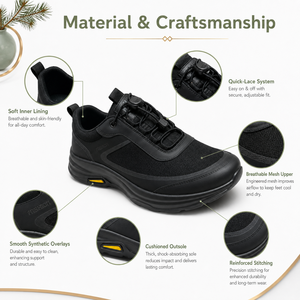 <span class=keywords><strong>Scarpe</strong></span> Casual da Uomo Nere in Maglia a Rete con Elastico e Lacci a Cerniera, <span class=keywords><strong>Suola</strong></span> Spessa Ammortizzata e Dettagli Gialli - Product Image 3