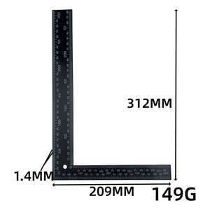 Règle carrée en acier 200x300, type L, revêtement oxyde noir, mesure d'angle à 90 degrés pour le travail du bois, la construction et le marquage - Product Image 3