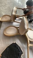 Chaise en bois Louis OK-9008 avec coussin pour hôtel, mariage, événement, sièges commerciaux
