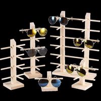 Présentoir à Lunettes en Bois Naturel Multi-Niveaux (3, 5, 6, 10, 12 Paires) – Support Écologique pour Magasin d'Optique et Présentation en Magasin