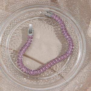 Dingran, venta al por mayor, última moda, collar de circón de tenis, pulsera, conjuntos de joyería de acero inoxidable, pulsera de circón - Product Image 6