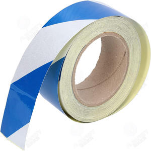 <span class=keywords><strong>Cinta</strong></span> adhesiva de <span class=keywords><strong>barricada</strong></span> reflectante de grado Ingeniero de alta visibilidad Abrasivo de agarre fuerte azul y blanco para tuberías de paredes de piso - Product Image 1