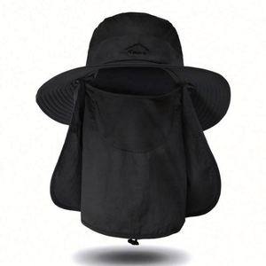 Chapeau de pêcheur anti-UV, imperméable, pliable, à séchage rapide, avec cordon, pour l'extérieur - Product Image 4