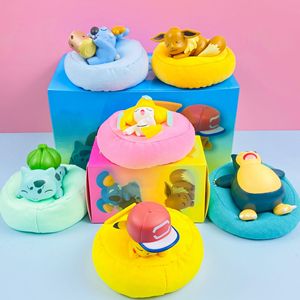 Gran oferta PVC Poke Mon Anime figura dormir <span class=keywords><strong>Pikachu</strong></span> Snorlax Bulbasaur figura juguetes Pokemoned caja ciega embalaje - Product Image 1