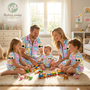Babylovey Pijamas Familiares Personalizados de Lujo en Viscosa de Bambú, Ropa de Dormir Suave para Papá, Mamá y Niños - Product Image 2