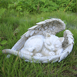 Scultura in resina creativo angelo cane gatto decorazione pet lapide commemorativa pietra decorazione della casa - Product Image 3