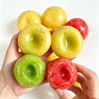 Jouet anti-stress en TPR de 6 cm, vert et rouge, sonore, à presser, avec effets sonores de slush, simulation de kiwi et de pomme de terre, fruits et légumes