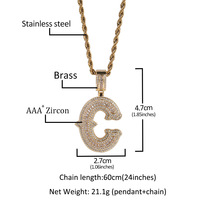 Nouveau Collier Tendance Lettre - Entièrement Sertie de Diamants, avec Épines, Lettres en Sucre Glacé, Or, Argent, Or Rose, Collier Bijou en Or