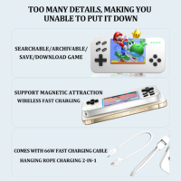 Nouveauté 2026 Jeux Console de jeu portable 2 en 1 Écran IPS Mini console rétro Batterie externe 5000 mAh avec carte TF