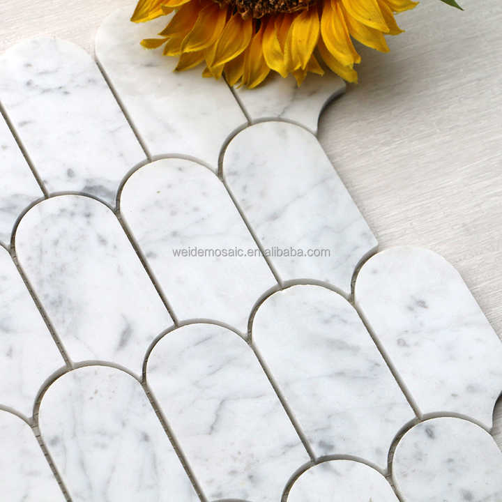 Carrara White Marble Mosaic Tiles for Bathroom & Kitchen ODM