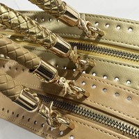 Accessoires de sac à main tissés créatifs, accessoires rétro haut de gamme à double poignée avec fermeture éclair, matériaux pour la fabrication de portefeuilles, vente en gros sur place