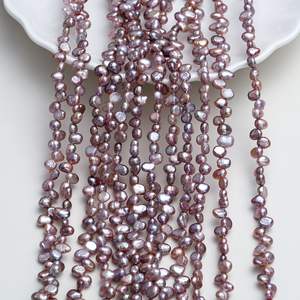 Collar de Perlas de Agua Dulce Naturales con Forma Barroca, de Tres a Siete Agujeros, de Doble Cara, Color Claro, Semiterminado, para DIY - Product Image 4