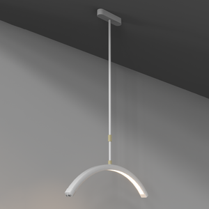 Lámpara LED de media luna de 28 pulgadas para salón, luz colgante de techo regulable para pestañas, iluminación de belleza para tatuajes de pestañas, maquillaje, spa y estudio. - Product Image 2