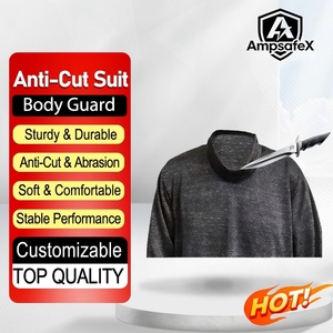 Chemise de sécurité anti-coupure professionnelle AmpsafeX de niveau 3, grise, personnalisable, résistante aux couteaux, vêtements de travail de protection - Product Image 1