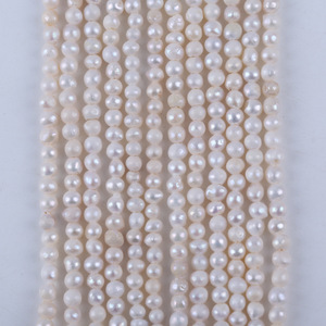 Promotion en gros de perles d'eau douce Keshi défectueuses presque rondes de 3-4 mm, perles roses semi-finies pour la fabrication de bijoux DIY - Product Image 4