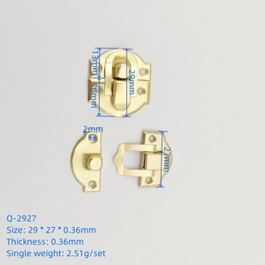 Accessoires matériels à la mode Offre Spéciale boîte à bijoux caisse en bois <span class=keywords><strong>or</strong></span> chromé <span class=keywords><strong>boucle</strong></span> <span class=keywords><strong>d</strong></span>écorative moraillon fermoir loquet serrure - Product Image 6