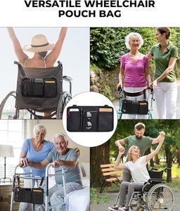 Sac latéral personnalisé pour fauteuil roulant, pochette d'accoudoir avec porte-gobelet pour déambulateur, rollator, trottinette électrique, fauteuils roulants - Product Image 2