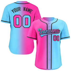 Hot Selling Custom Honkbal Jersey Voor Mannen Jongens Gradiënt Kleur Gesublimeerd T-Shirts Borduurwerk Ademend Plus Size Gepersonaliseerd - Product Image 3