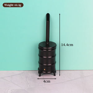 Maison de poupée 1:12, meubles miniatures pour maison de poupée, modèle de scène miniature, ornement en <span class=keywords><strong>bois</strong></span>, cuisinière vintage noire - Product Image 6