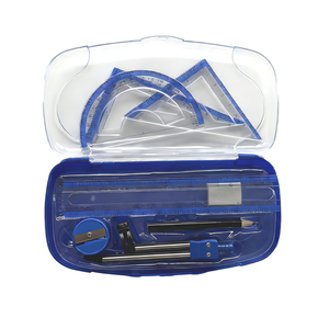 ชุดเครื่องเขียนคณิตศาสตร์พลาสติก 8 ชิ้น กล่องเรขาคณิตสำหรับนักเรียน ชุดเขียนแบบพร้อมวงเวียน ไม้บรรทัด สำหรับการสอบ - Product Image 4