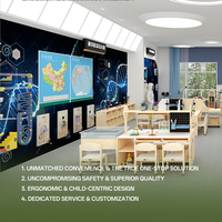 Hikeylove Ensemble de blocs de construction éducatifs en bois modernes pour enfants, avec table, caractéristiques de sécurité, écologiques, durables, pour l'école et la maternelle