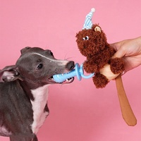 Jouet en peluche pour chien en forme d'écureuil bébé, durable, couineur, interactif, avec sucette, pour chiots et chiens de petite et moyenne taille