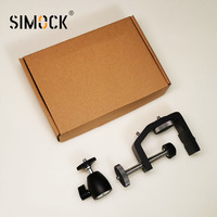 Simock Support de bureau à vis 1/4 avec rotule et pince en C pour caméra, idéal pour le vlogging, le streaming en direct, la photographie en studio et la lumière de studio - Accessoire de studio photo