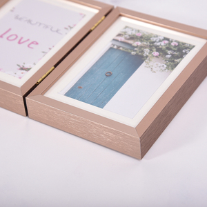 Vàng Bạc nhôm thân thiện với môi khung ảnh 3 Panels 4x6 5x7 6x8 chải A2/A4 Kích thước <span class=keywords><strong>MDF</strong></span> Glass trang trí nội thất - Product Image 5