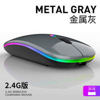 Laptop dan Mouse Nirkabel Dual Mode untuk Kantor, Mouse Rechargeable dengan Lampu LED Senyap 2.4G RGB