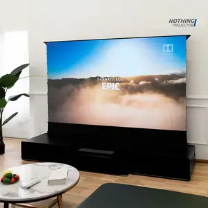 NP OEM Ust Projector With Cabinet Build High Quality Home Theater Projectors 4k Motorized Laser Tv Cabinet