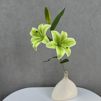 Lys artificiel à branche moyenne, vente en gros d'usine, fleur artificielle de haute qualité pour la décoration intérieure QYYN-676